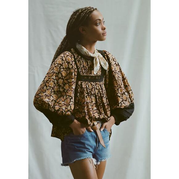 Cleobella Tops - Anthropologie Cleobella Rafia Lace Blouse Bohemian Boho Chic Floral Moody XS